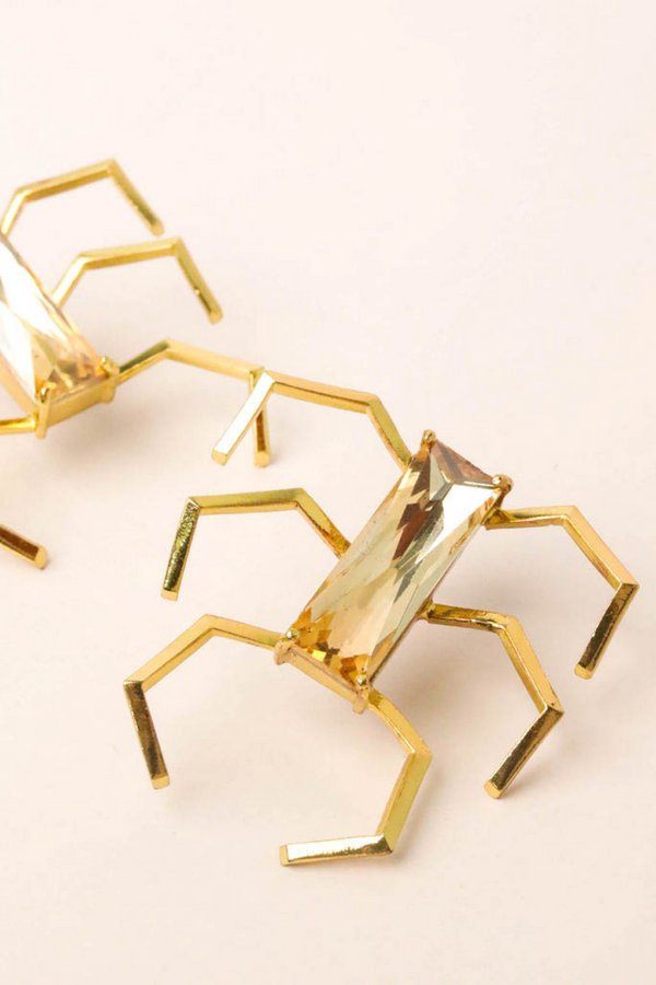 SPIDER RECTANGULAR EARRINGS