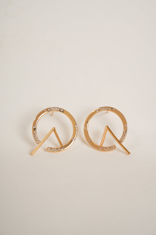 AYANA CRESCENT CRYSTAL HOOP EARRINGS