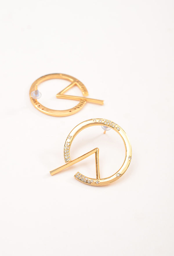 AYANA CRESCENT CRYSTAL HOOP EARRINGS