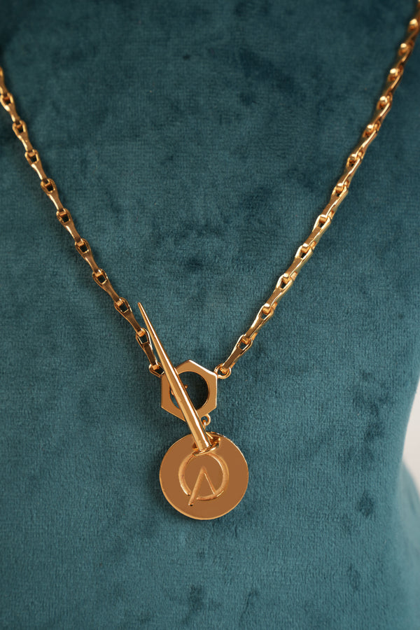 MEDALLION MONOGRAM LOCK PENDANT